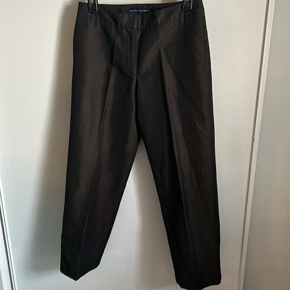 French Connection Women’s Wool and Linen Blend Brown Trouser Dress Pants Slacks - Picture 2 of 6